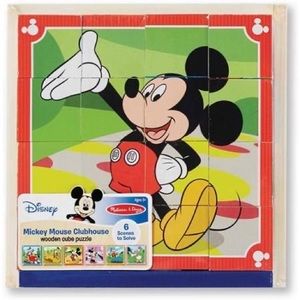 NWT Disney Melissa and Doug Mickey Mouse Clubhouse Wooden Cube Puzzle in Tray